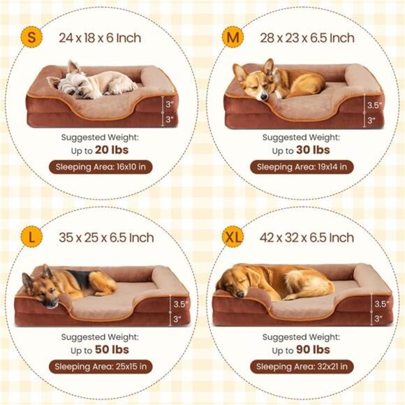 Orthopedic Dog Bed, Comfortable Pet Sofa, Supportive Foam Pet Sofa 28"x23"in - Picture 5 of 6